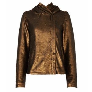 Free People Gold Sequin Hoodie